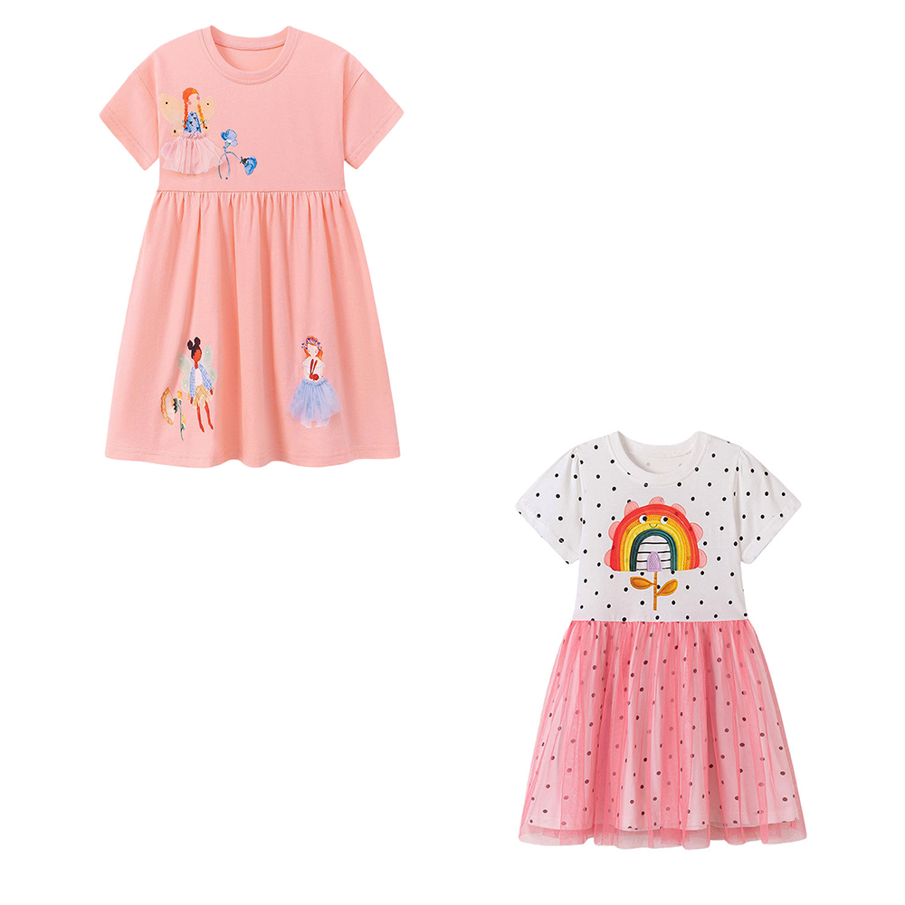 Summer Clothing Drawing For Kids - 半袖サマードレス 女の子 ベビー服 パーティー 誕生日 ファッション