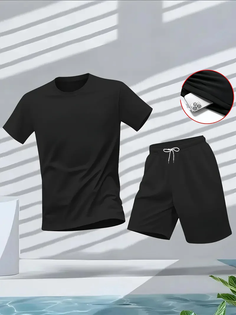 Summer Gym Clothing - メンズスーツ 2 点セット ファッション レジャー 快適セット