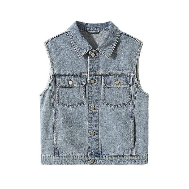 Summer Clothing Staples - 新疆-レディース長繊維綿ウォッシュデニムベスト、ノースリーブベスト、アウターウェア、春と夏、2025