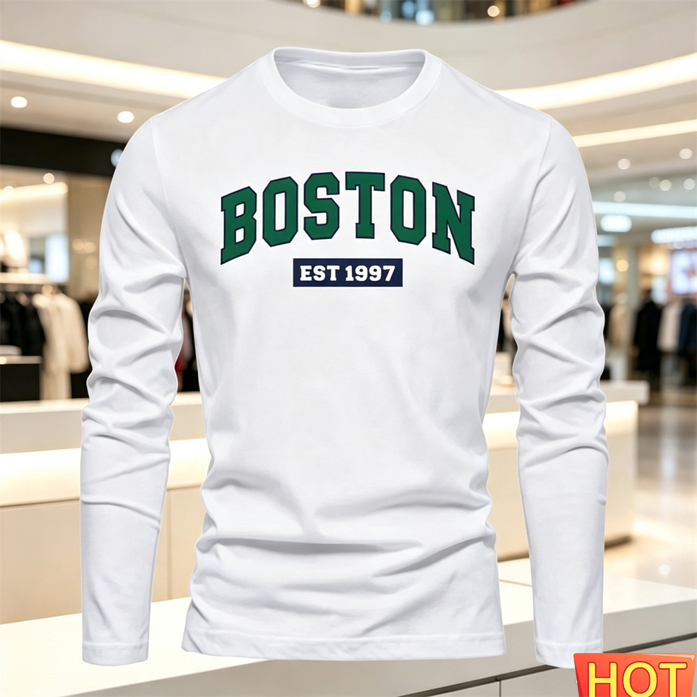 Summer Clothing Men - 秋夏メンズ長袖 Tシャツレターパターンラウンドネック Tシャツ多用途 Tシャツファッション男性 y2k 服ルーズトップス