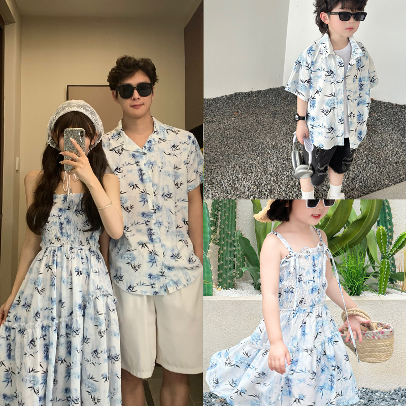 Summer Clothing Looks - 家族,母,娘,ビーチドレス,お父さん,息子,息子,子供,夏のためのマッチング服