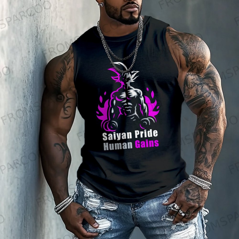 Summer Clothing Men 2025 - ドラゴンボールアニメ悟空柄プリント純綿タンクトップ2025ジムスポーツウェアカジュアルメンズルーズサマーファッションベストトップ