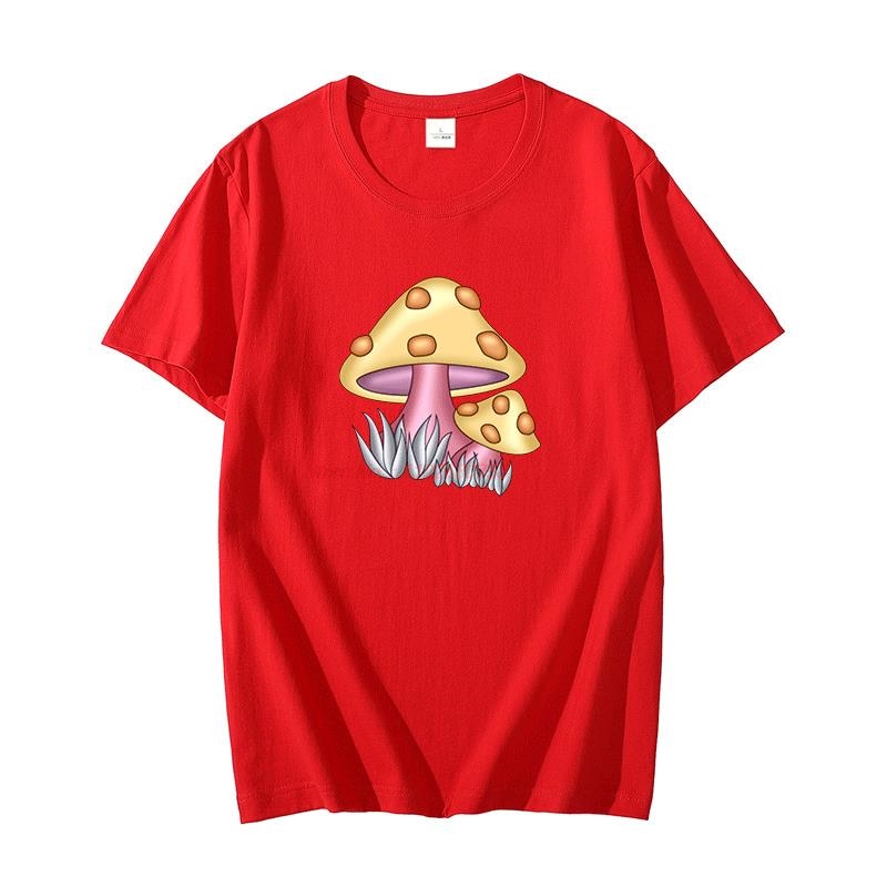 Summer Clothing Clipart - キノコクリップアート壁紙グラフィック t シャツ t シャツトップオーバーサイズメンズ半袖 t