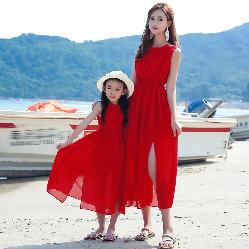 ママと女の子の赤ちゃんの休暇ルックドレス母娘マッチングリゾー - Summer Clothing Looks のレビューと価格