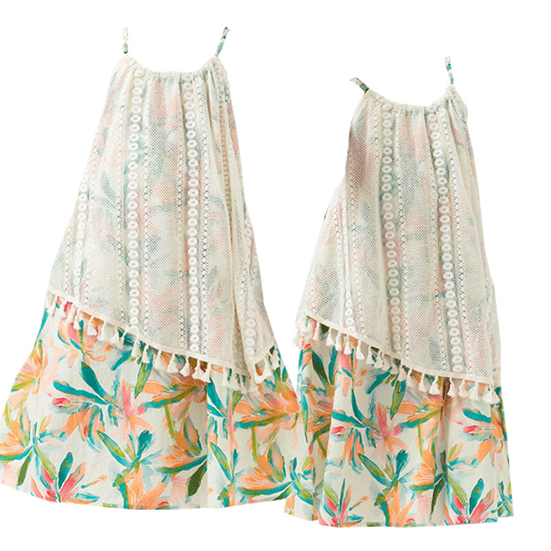 タッセル付きガールズカジュアルドレス 夏新作2026 ホロー - Summer Clothing Drawing For Kids のレビューと価格