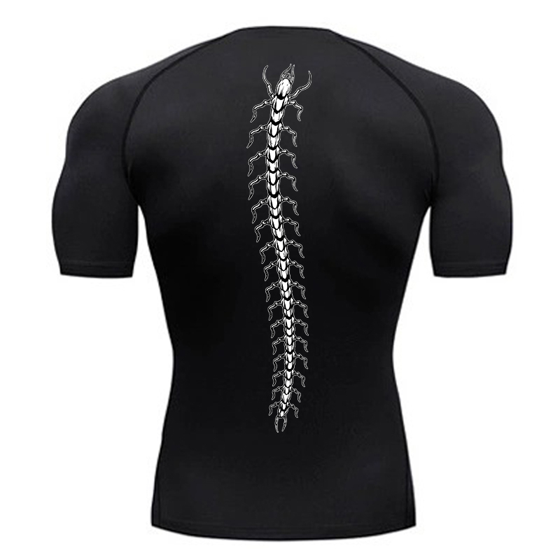 男性用グラフィック圧縮シャツ、ジムトレーニング、アスレチック - Summer Gym Clothing のレビューと価格