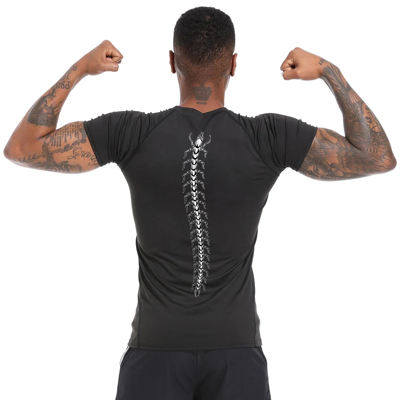 男性用グラフィック圧縮シャツ、ジムトレーニング、アスレチック - Summer Gym Clothing のレビューと価格