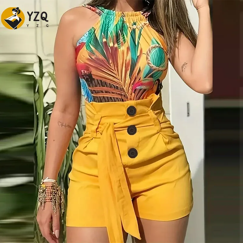 女性用単色ボタンフロントショーツ,ハイウエスト,ネクタイ,ビ - Summer Zara のレビューと価格