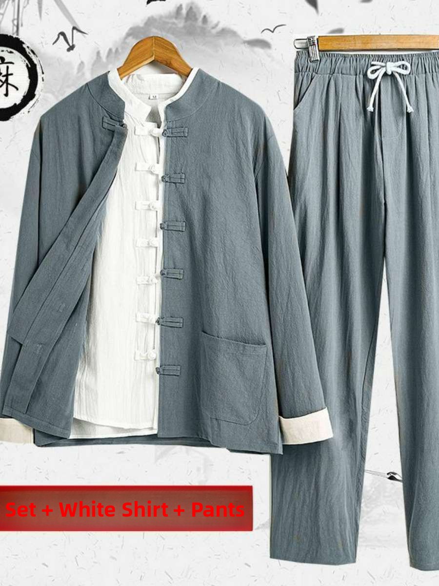 新しいメンズコットンリネン古代中国衣装セット茶道禅瞑想服エス - Summer Clothing Staples のレビューと価格