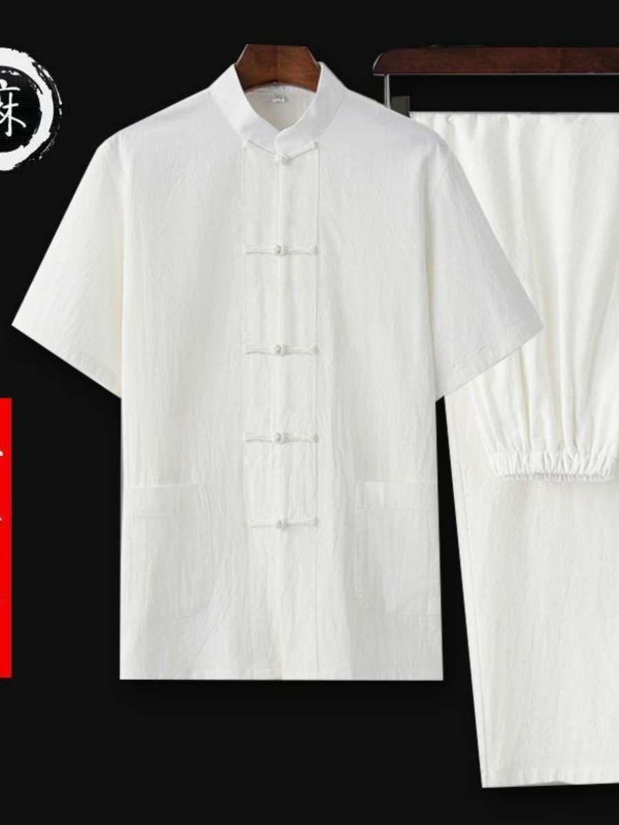 新しいメンズコットンリネン古代中国衣装セット茶道禅瞑想服エス - Summer Clothing Staples のレビューと価格