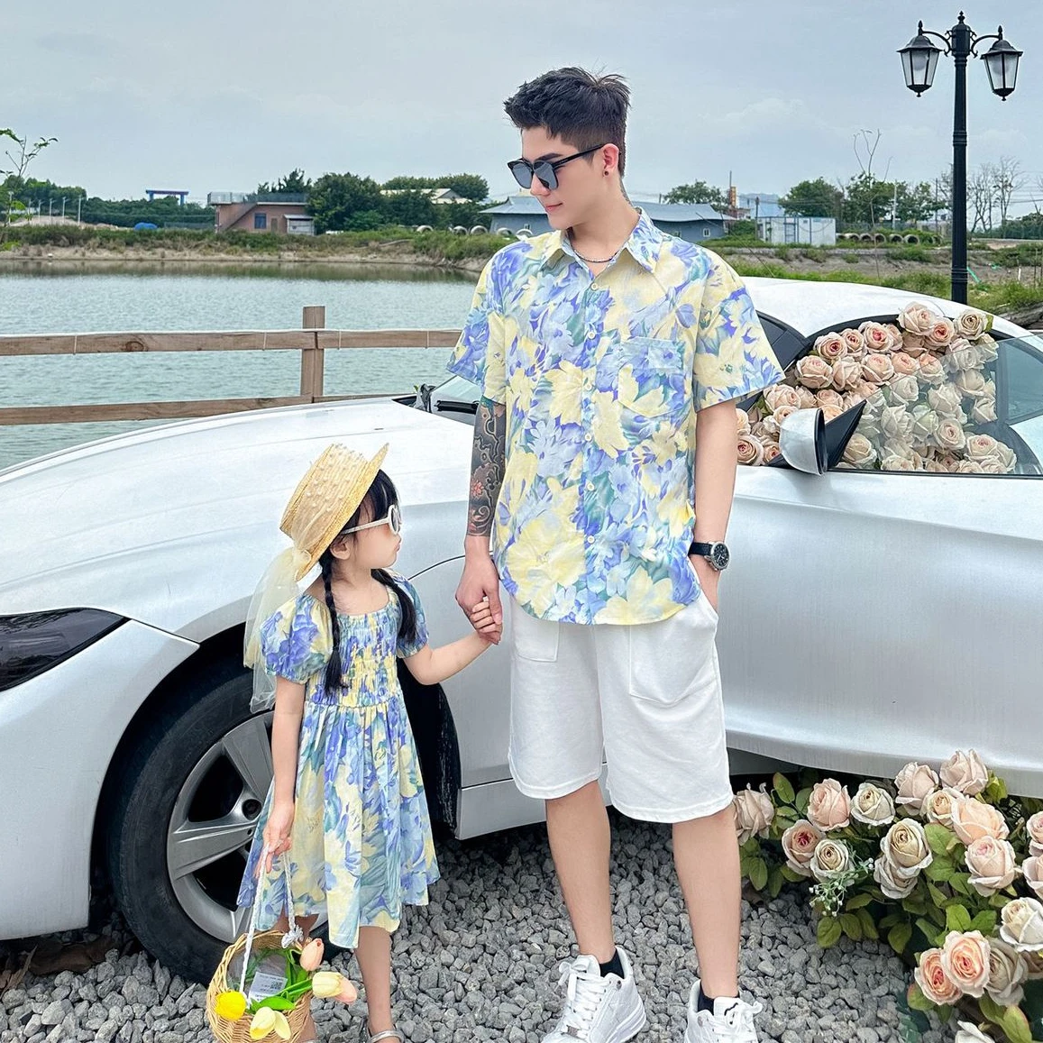 ホリデールック家族お揃い服休暇ママ娘女の子スモックドレスお父 - Summer Clothing Looks のレビューと価格