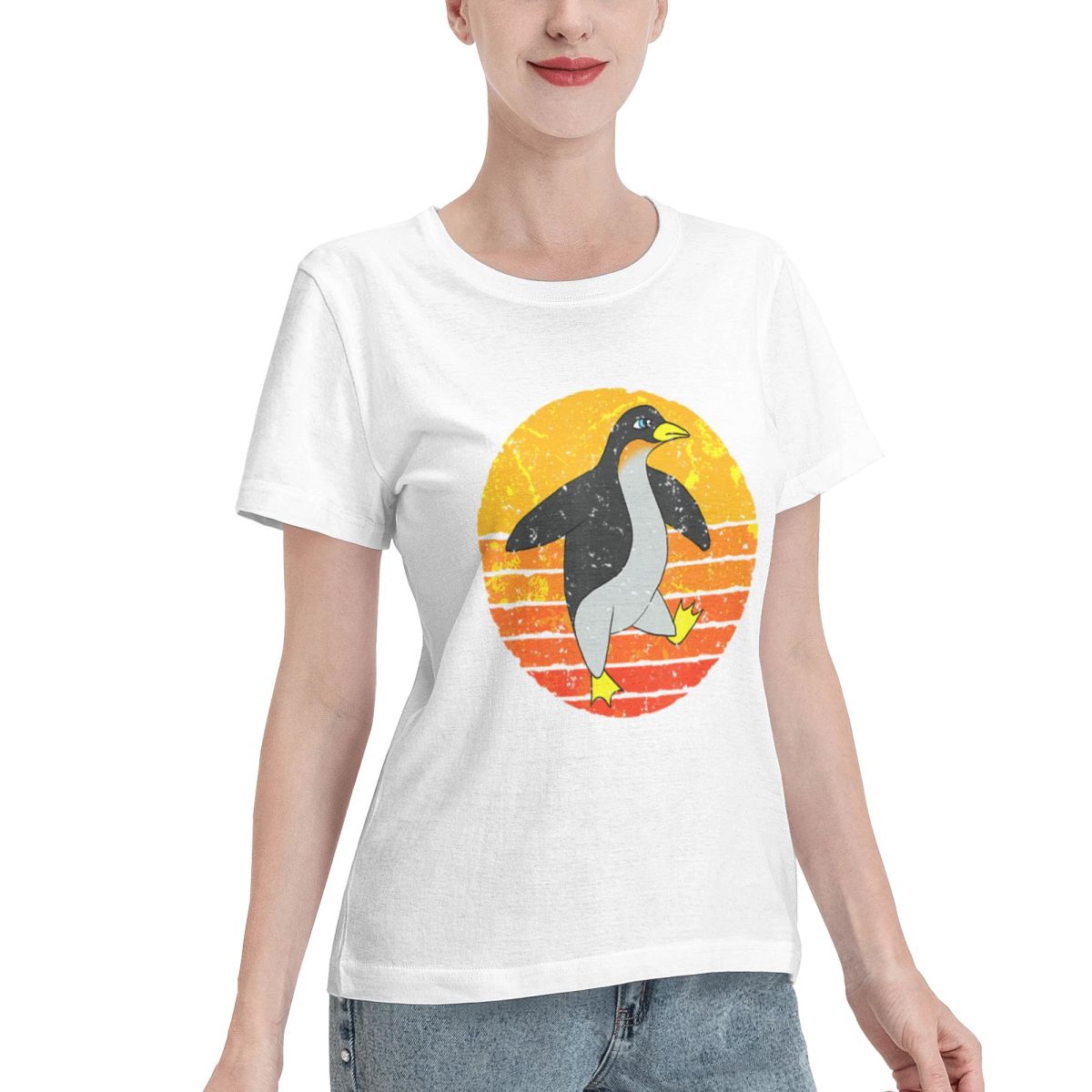 夏の定番ペンギンレトロレディースTシャツ通気性のある女性用必 - Summer Clothing Staples のレビューと価格