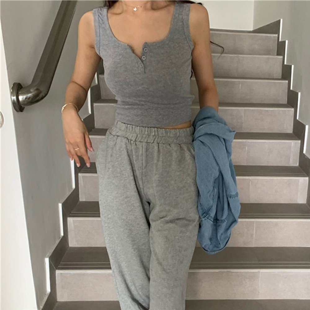 タンクトップ女性用リブボタンダウンノースリーブブラウスソリッ - Summer Zara のレビューと価格