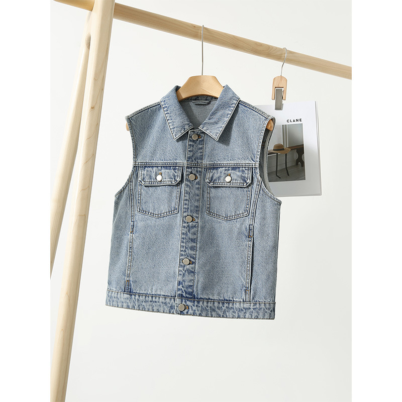新疆-レディース長繊維綿ウォッシュデニムベスト、ノースリーブ - Summer Clothing Staples のレビューと価格