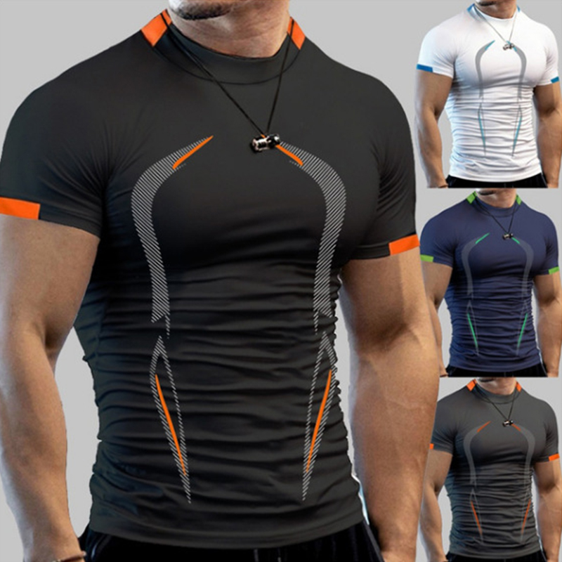 男性のためのスタイリッシュなジムトレーニング圧縮シャツ、アス - Summer Gym Clothing のレビューと価格