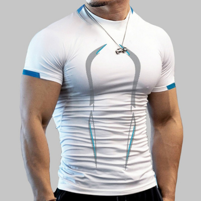 男性のためのスタイリッシュなジムトレーニング圧縮シャツ、アス - Summer Gym Clothing のレビューと価格