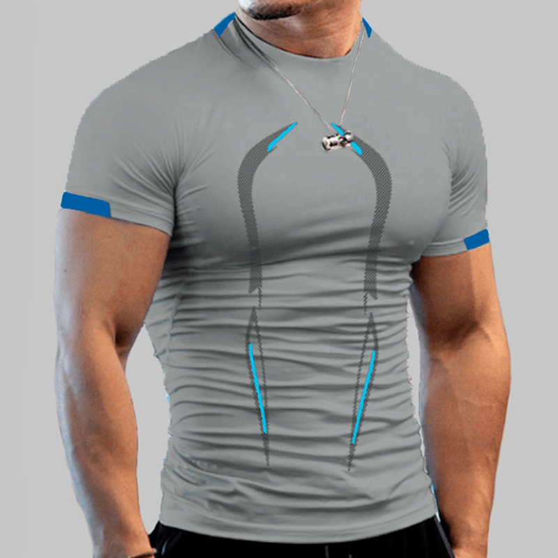 男性のためのスタイリッシュなジムトレーニング圧縮シャツ、アス - Summer Gym Clothing のレビューと価格