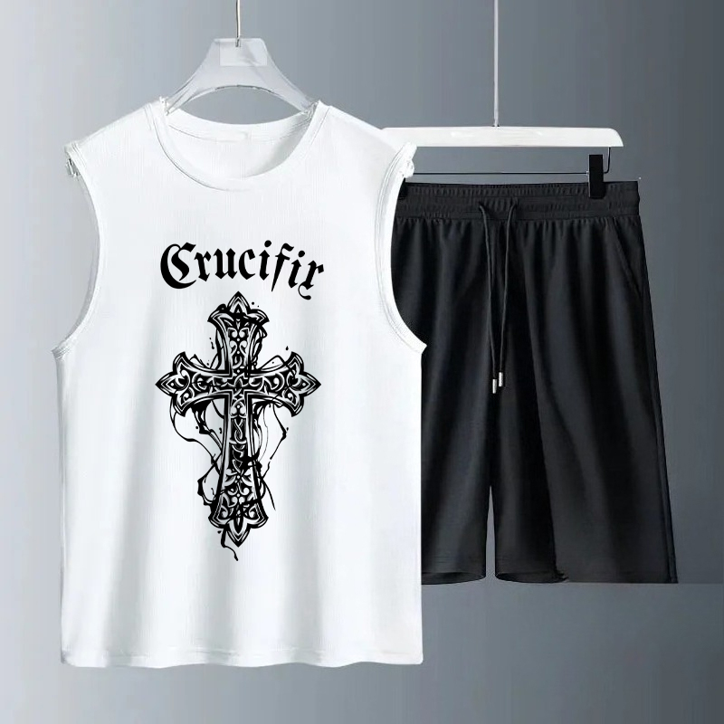メンズタンクトップセット 2026年夏 速乾性スポーツスーツ - Summer Clothing Men のレビューと価格