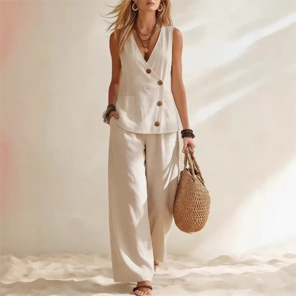 ファッションディープ V ネックノースリーブ女性夏のズボンス - Summer Zara のレビューと価格