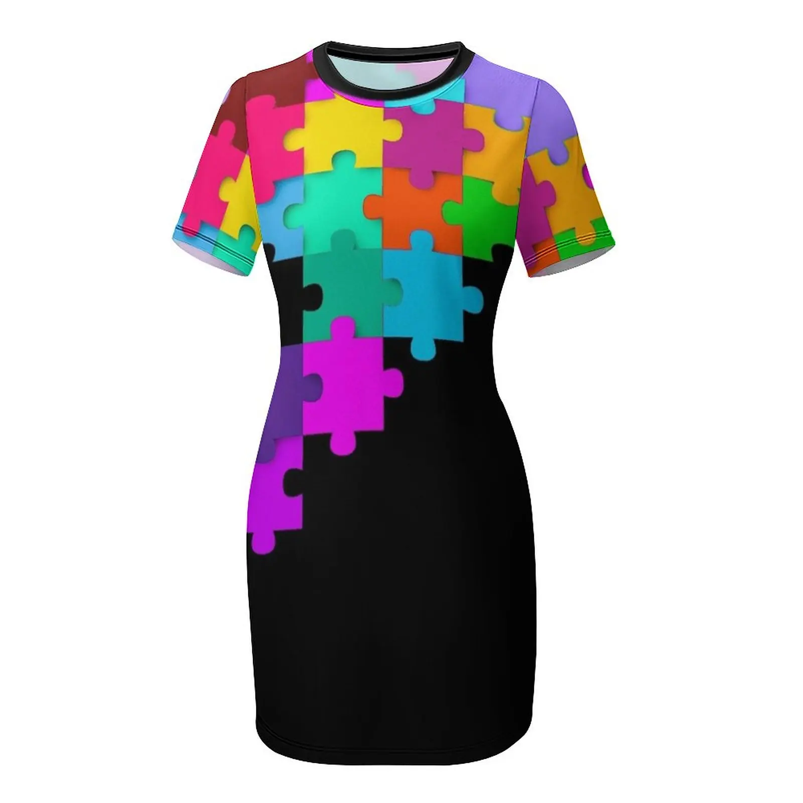 パズルタイムエッセンシャルTシャツ半袖ドレスセクシードレス婦 - Summer Clothing Essentials Women のレビューと価格