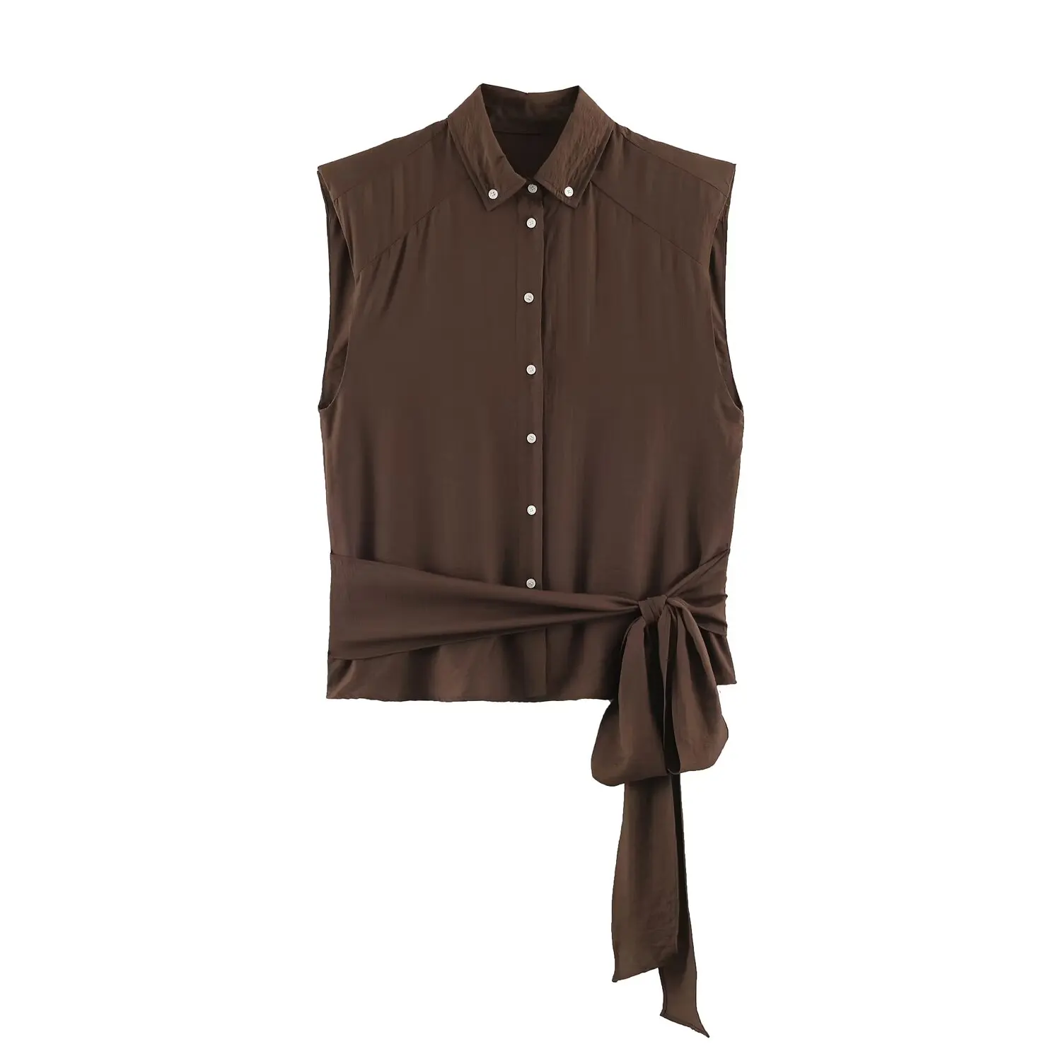 新しいファッション女性カジュアルコーヒーリネンシャツノースリ - Crop Blouse Linen のレビューと価格