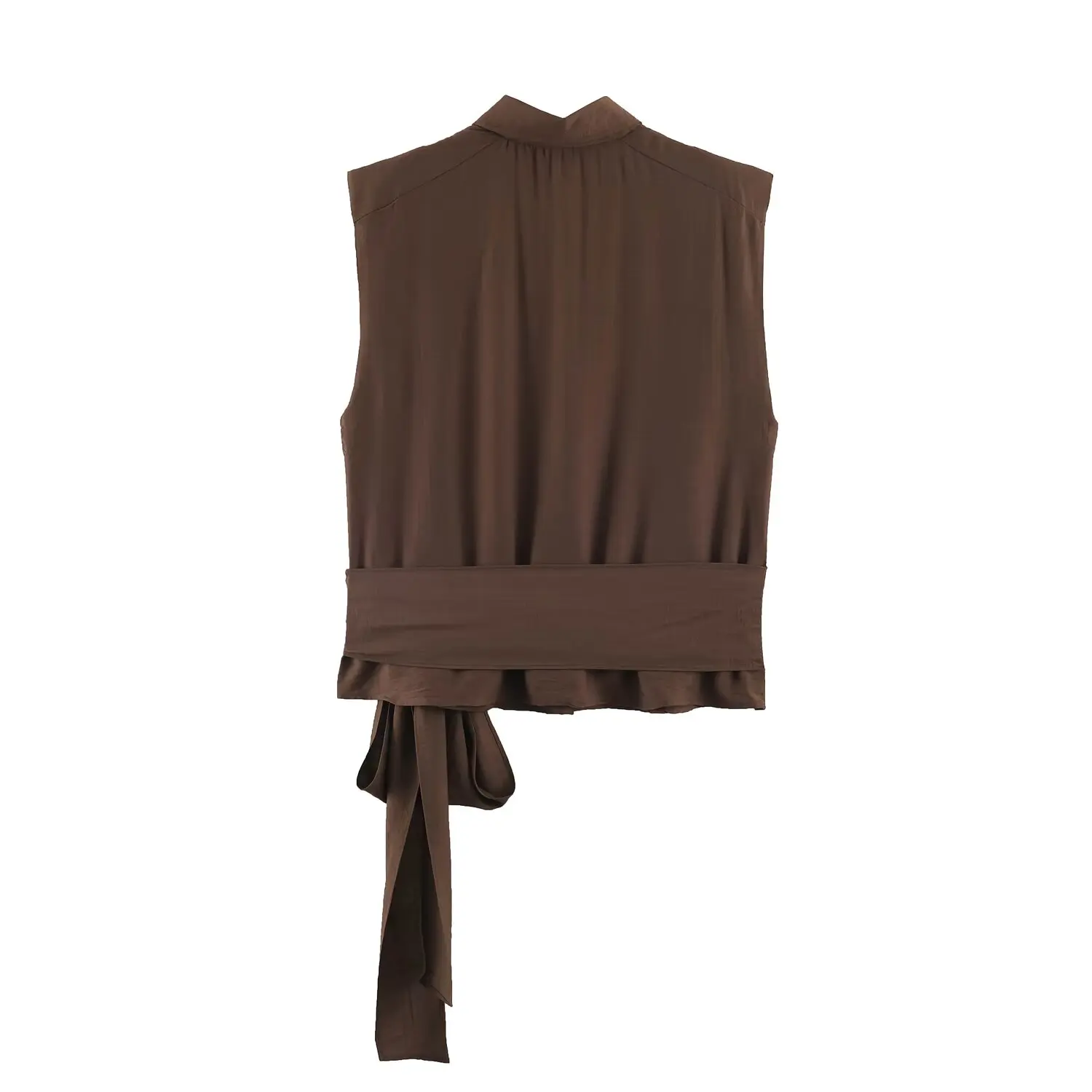 新しいファッション女性カジュアルコーヒーリネンシャツノースリ - Crop Blouse Linen のレビューと価格