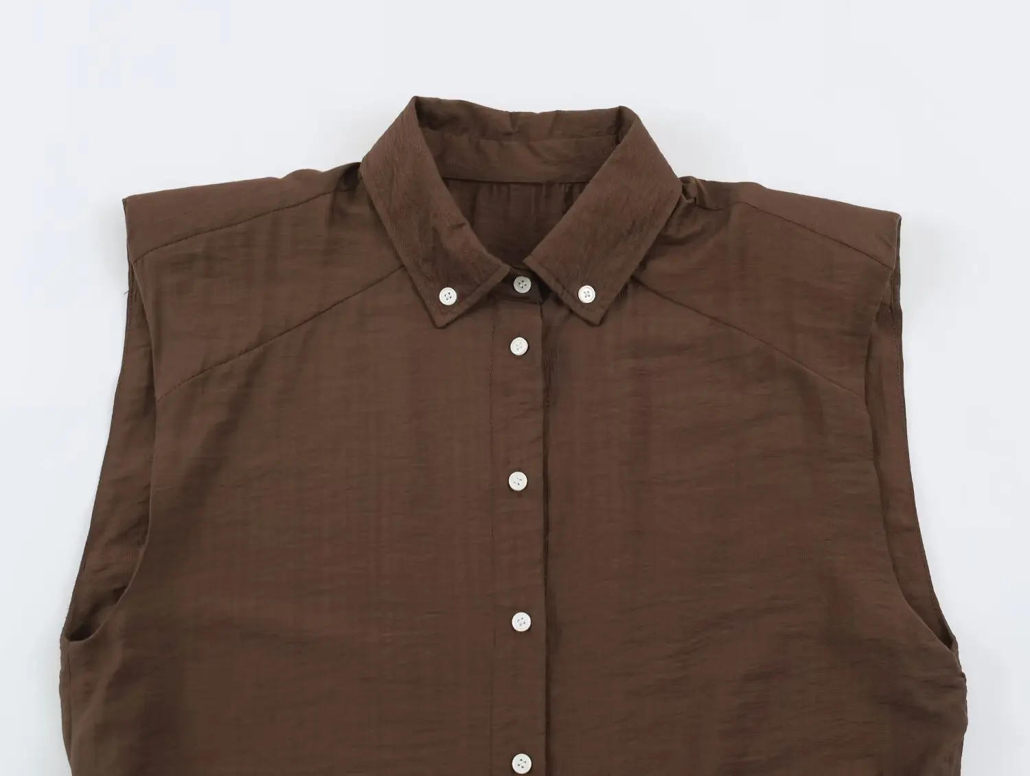 新しいファッション女性カジュアルコーヒーリネンシャツノースリ - Crop Blouse Linen のレビューと価格