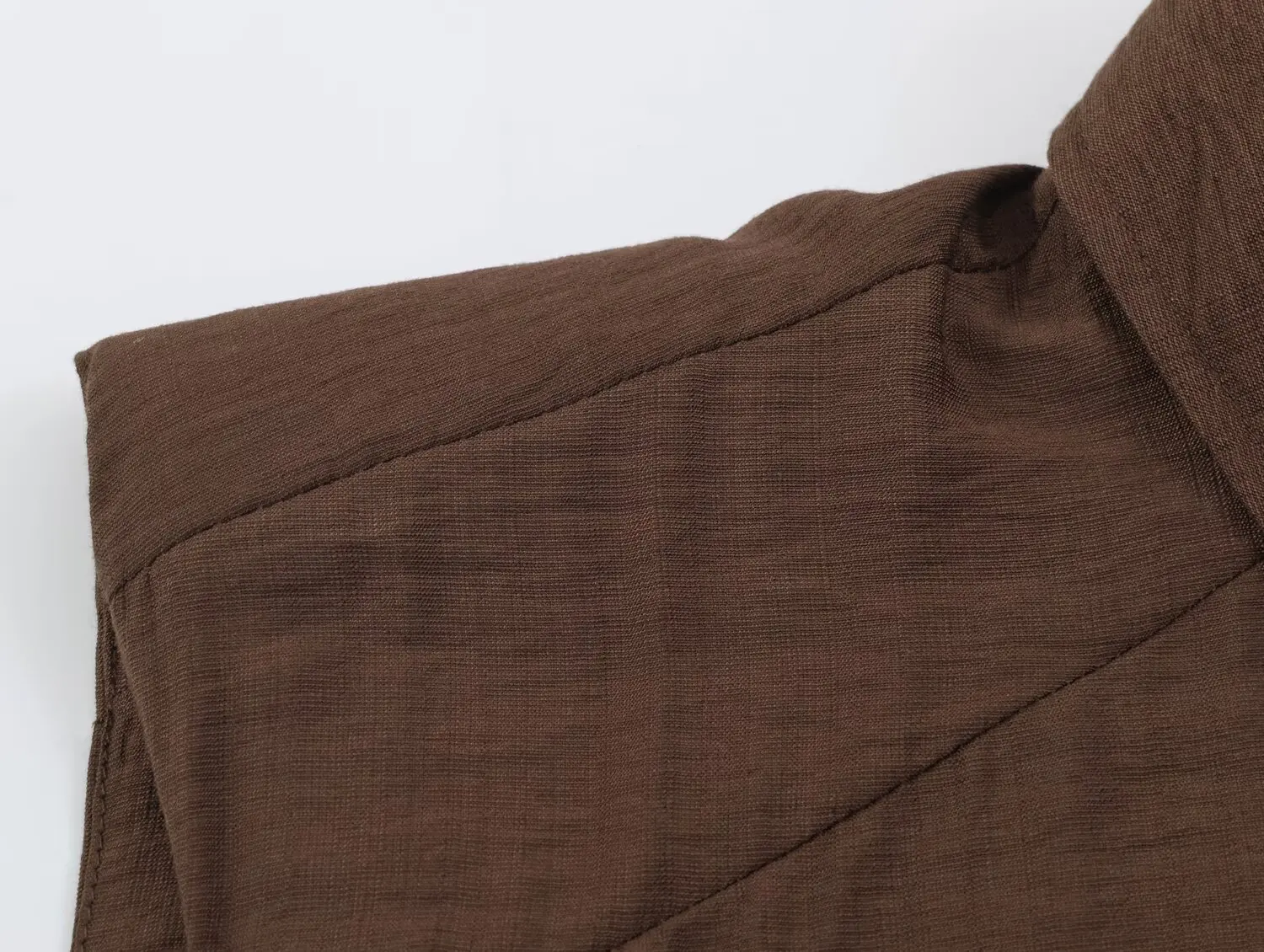 新しいファッション女性カジュアルコーヒーリネンシャツノースリ - Crop Blouse Linen のレビューと価格