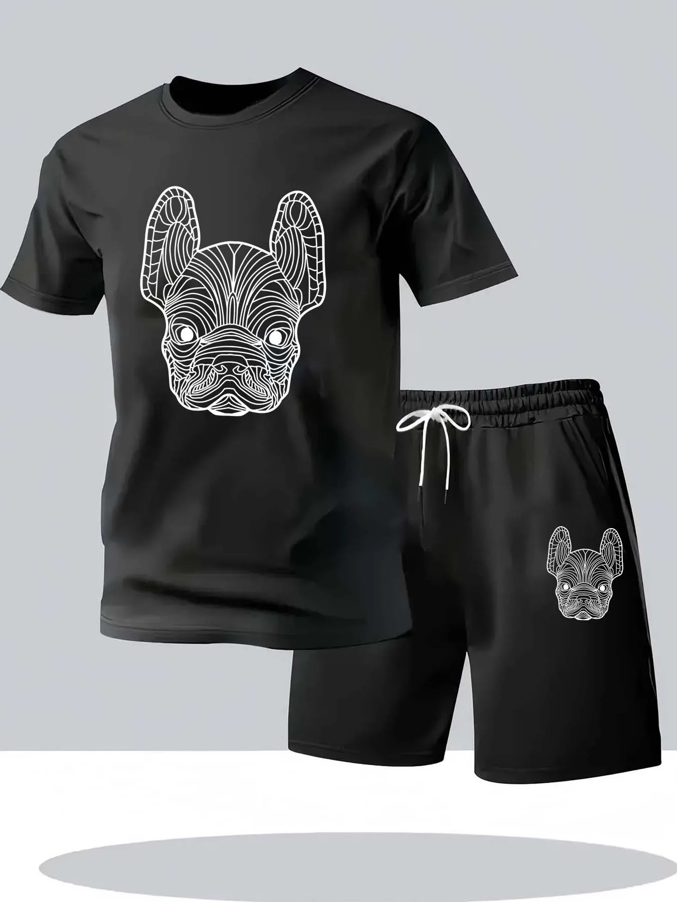 夏のメンズ速乾カジュアル半袖Tシャツとショートパンツセットシ - Summer Gym Clothing のレビューと価格