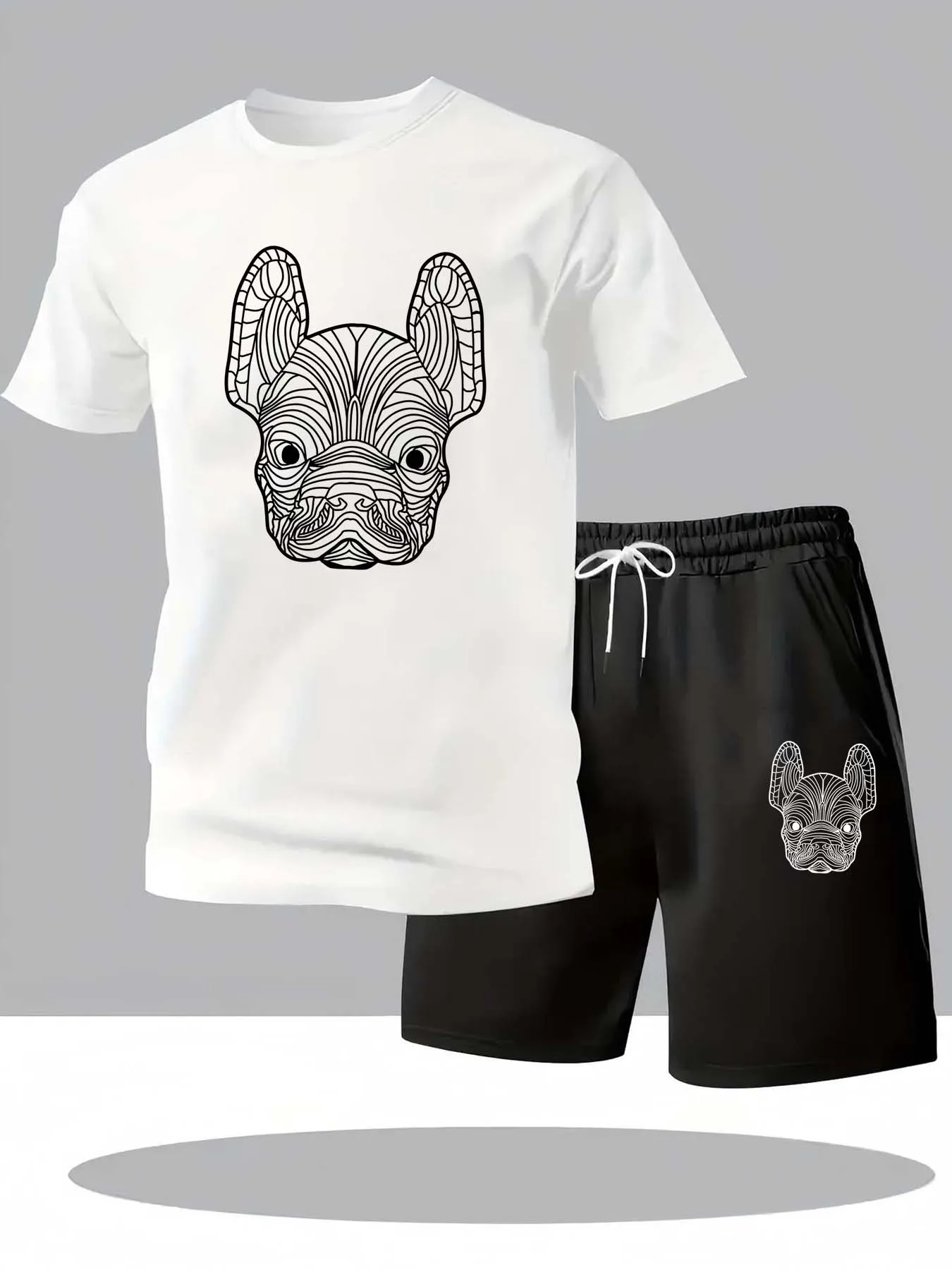 夏のメンズ速乾カジュアル半袖Tシャツとショートパンツセットシ - Summer Gym Clothing のレビューと価格