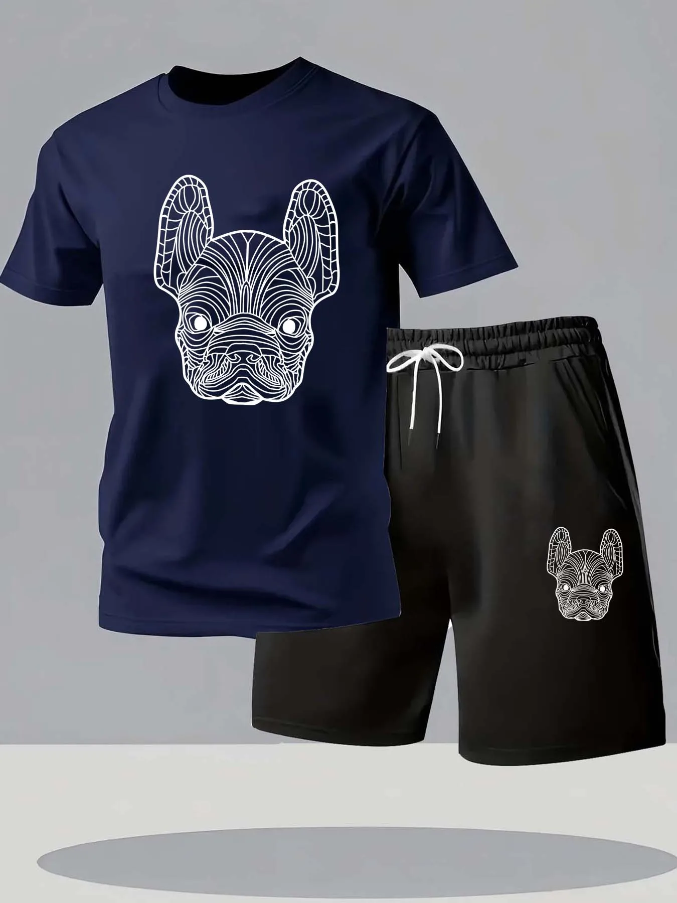 夏のメンズ速乾カジュアル半袖Tシャツとショートパンツセットシ - Summer Gym Clothing のレビューと価格
