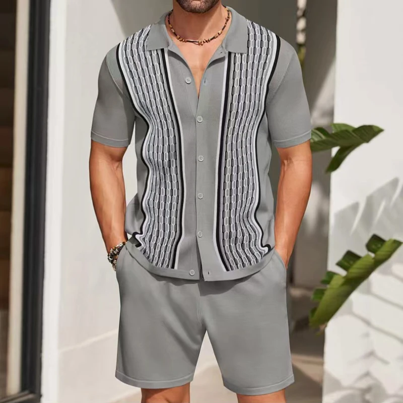 夏用メンズアイスシルク半袖ツーピースセット ビジネスカジュア - Quality Summer Clothing のレビューと価格