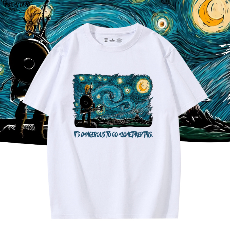   コラボレーション星月夜半袖ユニセックスコットン Tシャツ - Summer Clothing Staples のレビューと価格