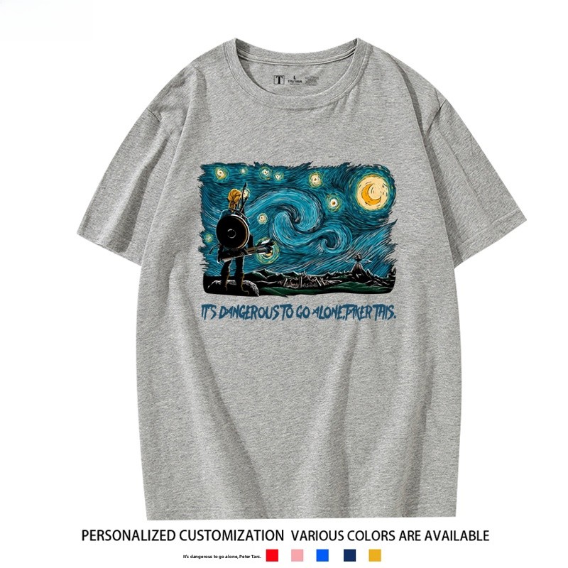   コラボレーション星月夜半袖ユニセックスコットン Tシャツ - Summer Clothing Staples のレビューと価格
