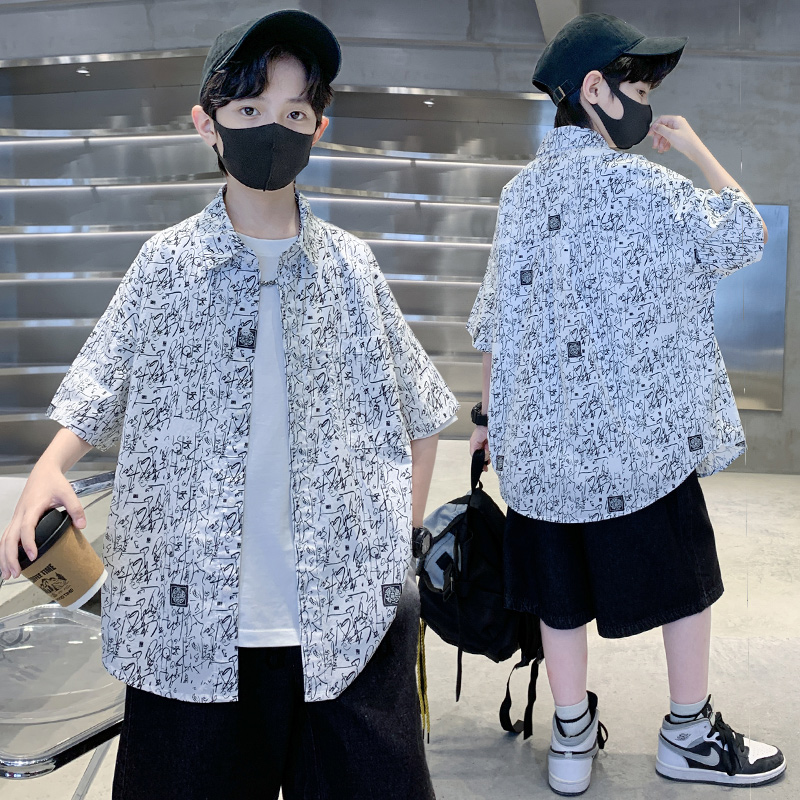 2025 新しい夏のキッズデザイン半袖シャツ十代の少年カジュ - Summer Clothing Drawing For Kids のレビューと価格