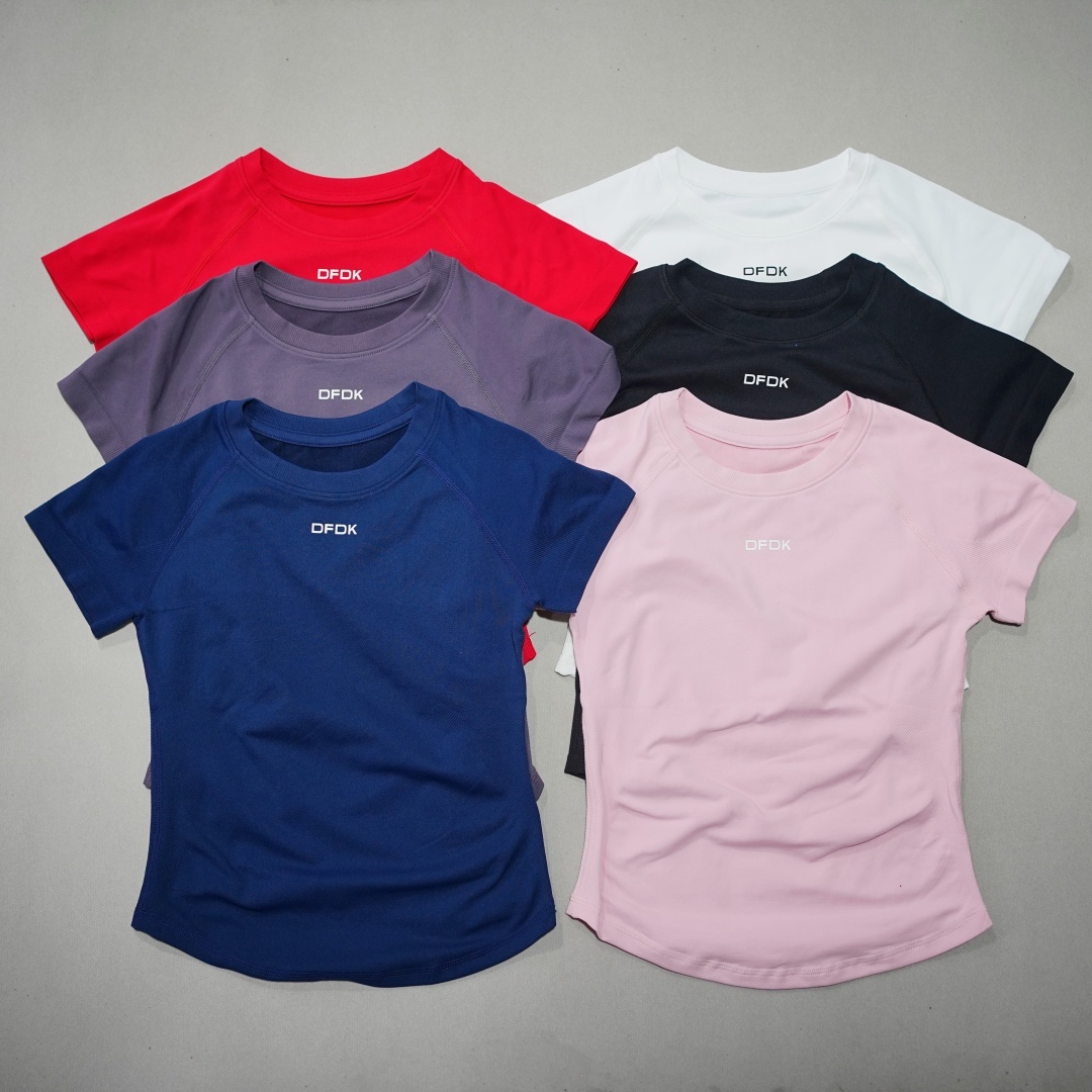 DFDK 女性通気性スポーツ Tシャツ半袖ラウンドネック弾性 - Summer Gym Clothing のレビューと価格