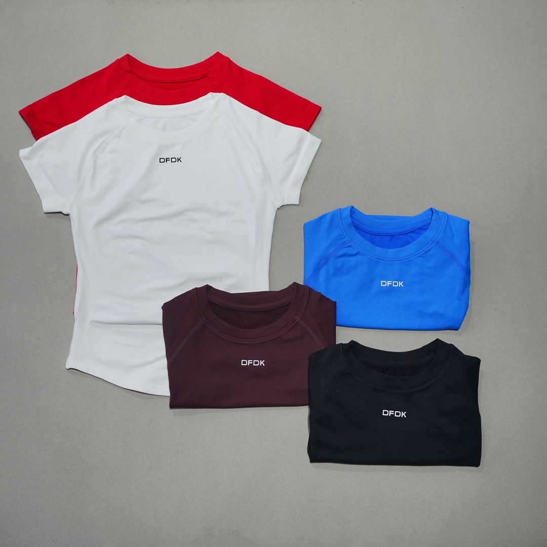 DFDK 女性通気性スポーツ Tシャツ半袖ラウンドネック弾性 - Summer Gym Clothing のレビューと価格